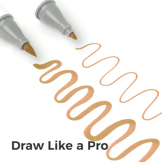 Ohuhu Honolulu 36 Skin Tone Colors Dual Tips Portrait Alcohol Art Markers (New Version)