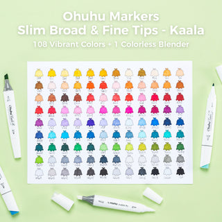 Ohuhu Kaala Five Tones Slim Broad and Fine Dual Tips Alcohol Art Markers