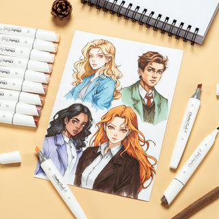 Ohuhu Kaala Five Tones Slim Broad and Fine Dual Tips Alcohol Art Markers