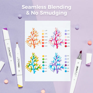 Ohuhu Kaala Five Tones Slim Broad and Fine Dual Tips Alcohol Art Markers