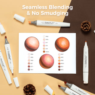 Ohuhu Kaala Five Tones Slim Broad and Fine Dual Tips Alcohol Art Markers