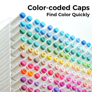 Ohuhu Oahu 100 Colors Dual Tips Alcohol Art Markers, Fine & Chisel