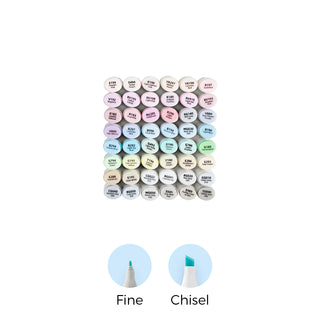 Ohuhu Oahu 48 Pastel Colors Dual Tips Alcohol Art Markers, Fine & Chisel
