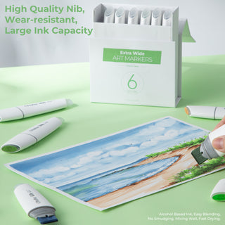 Ohuhu Molokai Four Tones Extra-wide Tip Alcohol Art Markers