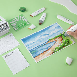 Ohuhu Molokai Four Tones Extra-wide Tip Alcohol Art Markers