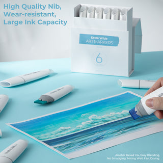 Ohuhu Molokai Four Tones Extra-wide Tip Alcohol Art Markers