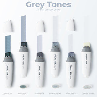 Ohuhu Molokai Four Tones Extra-wide Tip Alcohol Art Markers