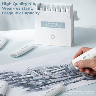 Ohuhu Molokai Four Tones Extra-wide Tip Alcohol Art Markers