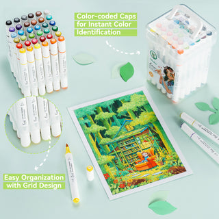 Ohuhu Kauai 36 Colors Dual Tips Low-odor Washable Alcohol Art Markers