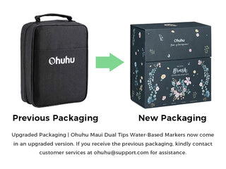 Ohuhu Maui 60 Colors Dual Tips Water Based Art Markers, Brush & Fineliner