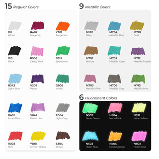 Ohuhu Dual Nib Waterproof Acrylic Pen 30 / 60 / 90 Colors - Kakaako