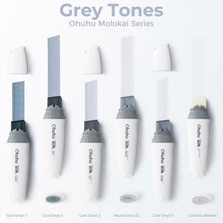 Ohuhu Molokai Four Tones Extra-wide Tip Alcohol Art Markers