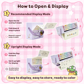 Ohuhu x Coco Wyo Cozy Mood Coloring Kit, Honolulu B 48 Colors Alcohol Markers with Brush & Fine Dual Tips, Coloring Book with Mood Tracker Pages