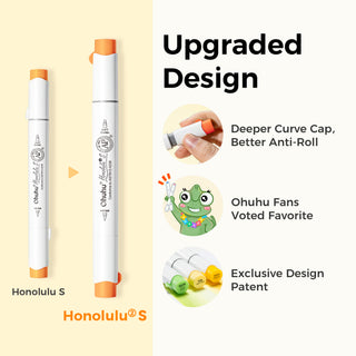 Ohuhu Honolulu² S 96 Pastel Colors Alcohol Art Markers, Brush & Soft Chisel