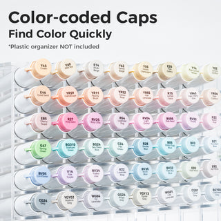 Ohuhu Honolulu² S 96 Pastel Colors Alcohol Art Markers, Brush & Soft Chisel