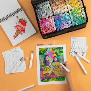 Ohuhu Honolulu 216 & Honolulu B 320 Colors Marker Bundle (Europe Only)
