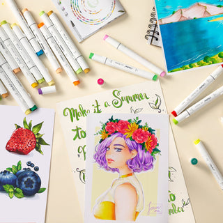 Ohuhu Honolulu 48 Colors Dual Tips Alcohol Art Markers (UK Only)