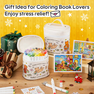 Ohuhu x Bobbie Goods Honolulu B 48 Colors Dual Tips Alcohol Art Markers, Brush & Fine