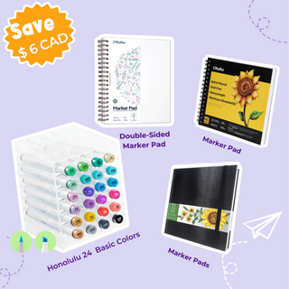 Ohuhu Honolulu 24 Basic Colors Novice Artist Bundle (Canada Domestic Shipping)
