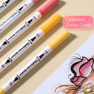 Ohuhu Maui 36 Skin Tone Colors Dual Tips Water Based Art Markers, Brush & Fineliner