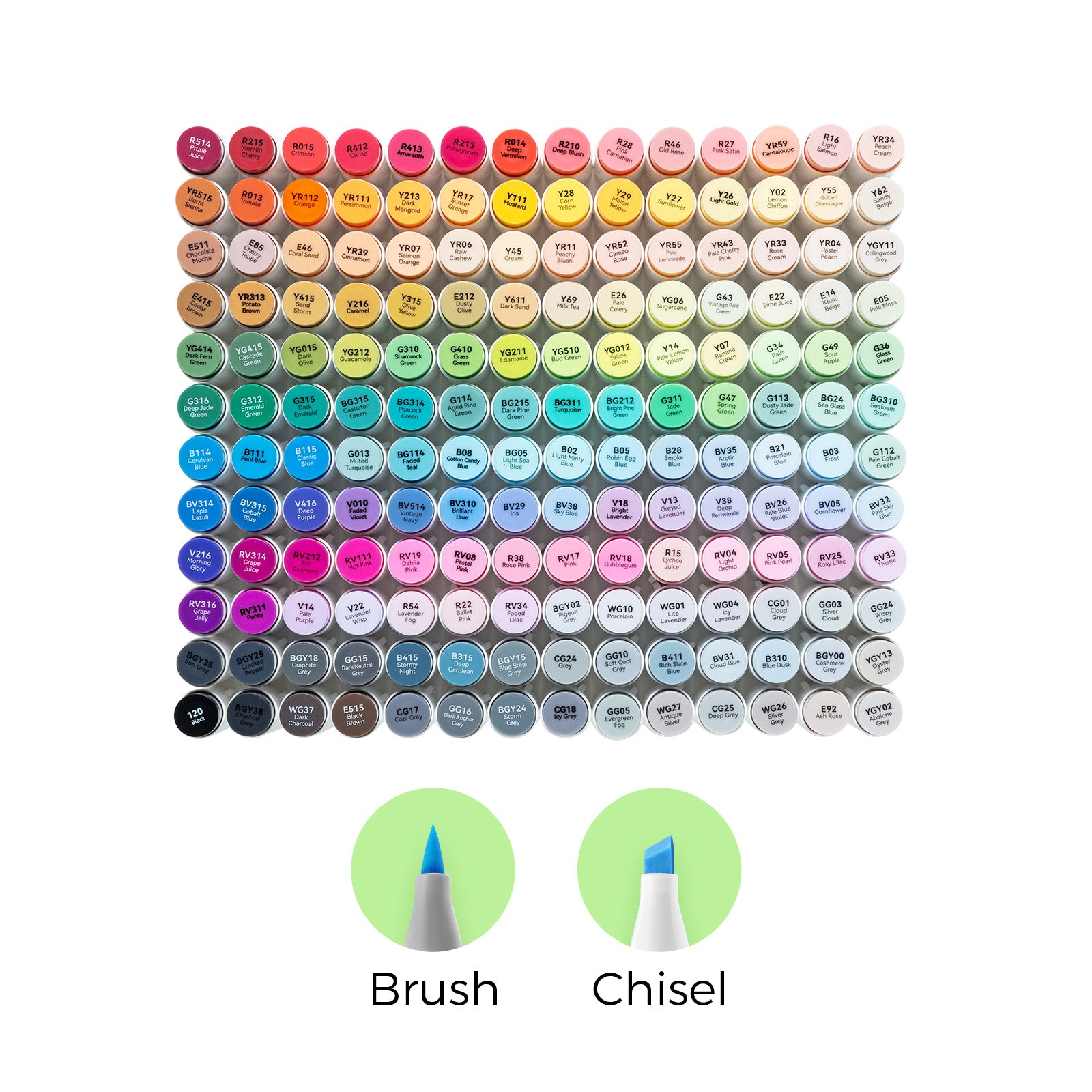 Honolulu 168 Colors Dual Tips Alcohol Art Markers