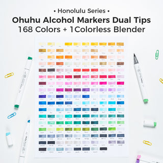 Ohuhu Honolulu 168 Colors Dual Tips Alcohol Art Markers (UK Only)