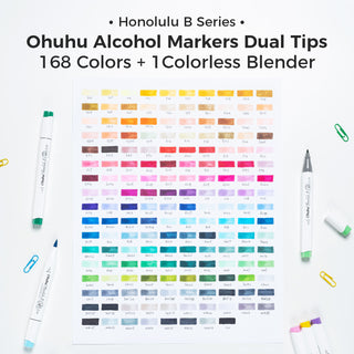 Ohuhu Honolulu 168 Colors Dual Tips Alcohol Art Markers (UK Only)