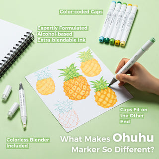 Ohuhu Honolulu 320 Colors Dual Tips Alcohol Art Markers