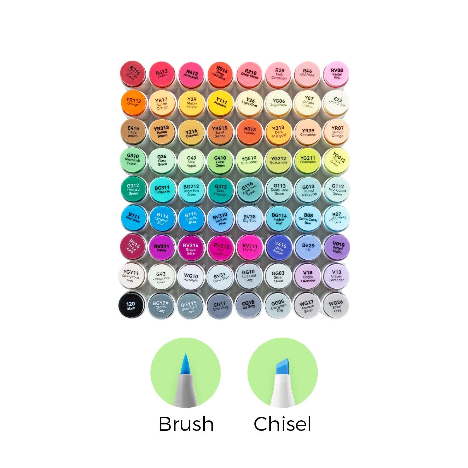 Honolulu 72 Colors Dual Tips Alcohol Art Markers