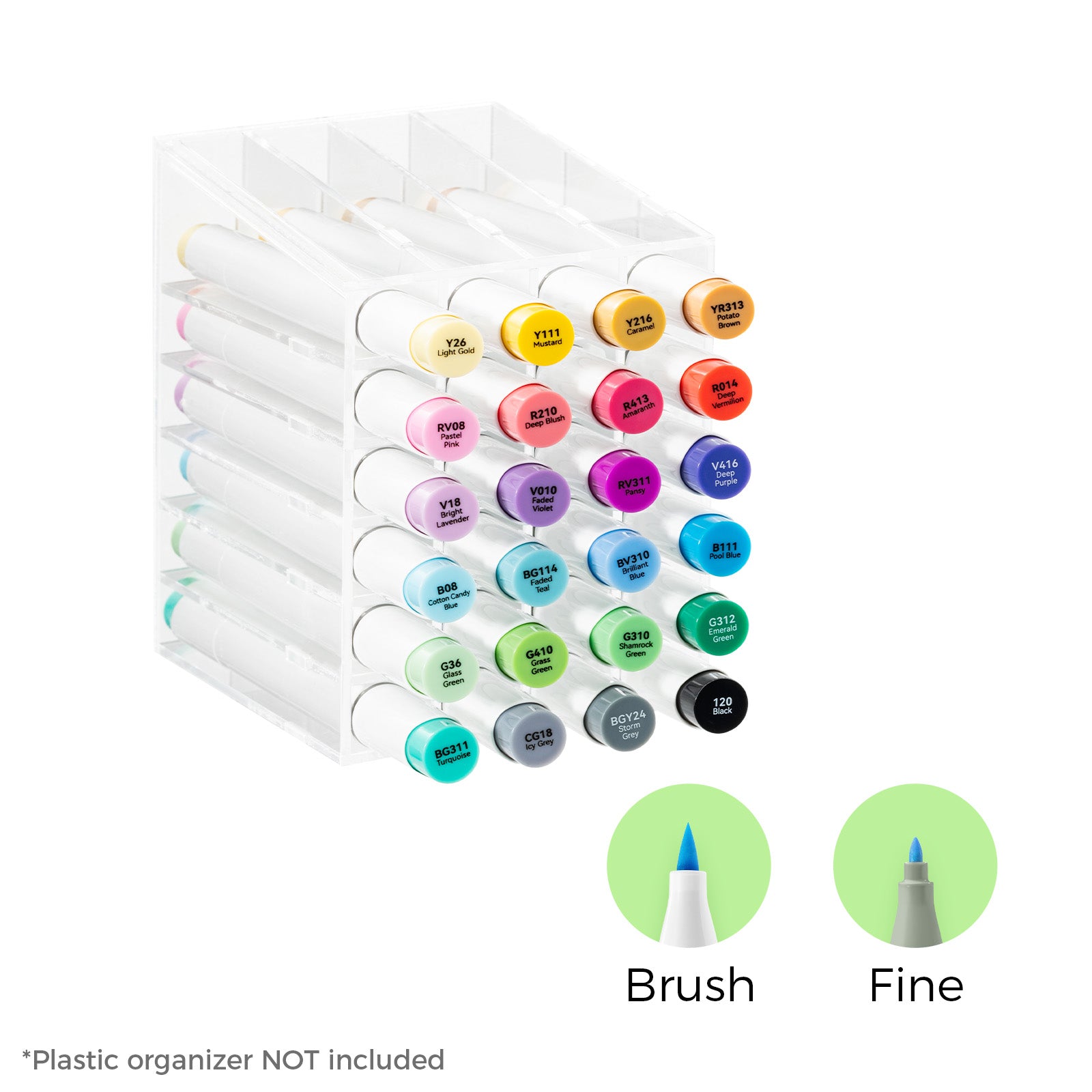 Honolulu 24 Basic Colors Dual Tips Alcohol Art Markers