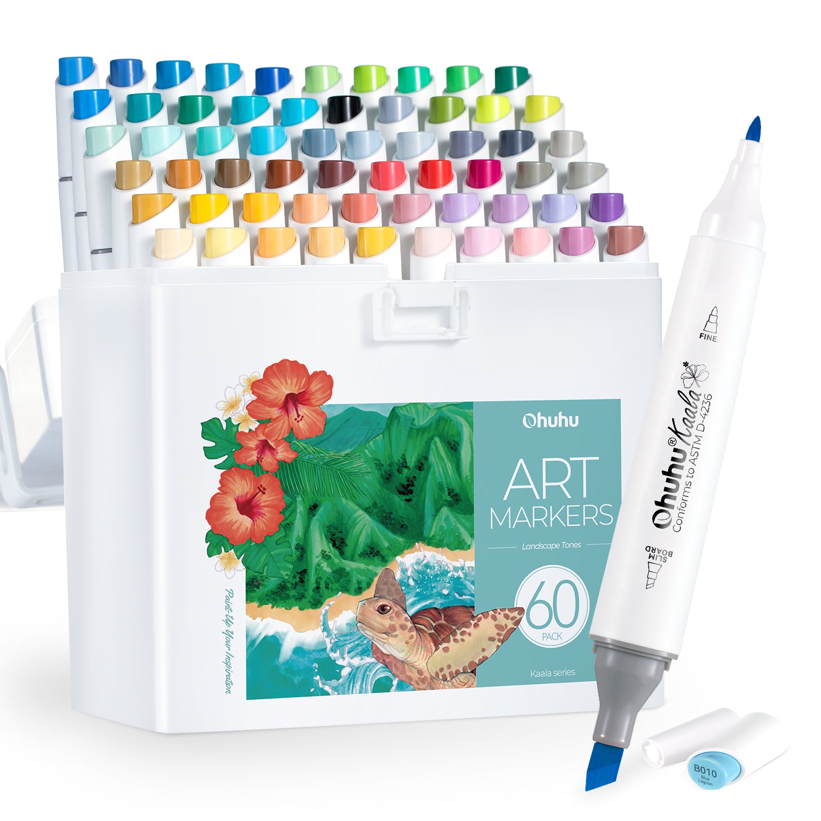 Kaala Five Tones Slim Broad Fine Dual Tips Alcohol Art Markers