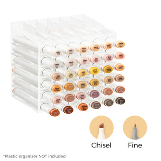 Ohuhu Oahu 36 Skin Tone Colors Dual Tips Alcohol Art Markers, Fine & Chisel