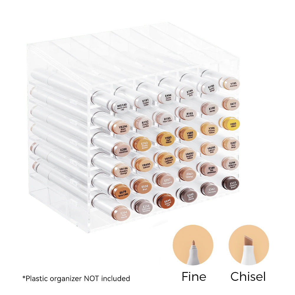 Oahu 36 Skin Tone Colors Dual Tips Alcohol Art Markers Fine & Chisel