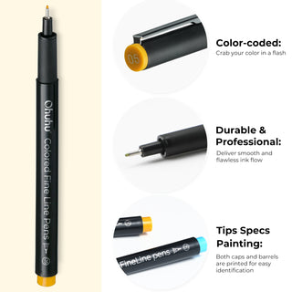 Ohuhu Hana Highway Fineliner Drawing Pens,18 Pack