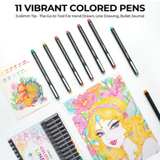 Ohuhu Hana Highway Fineliner Drawing Pens,18 Pack