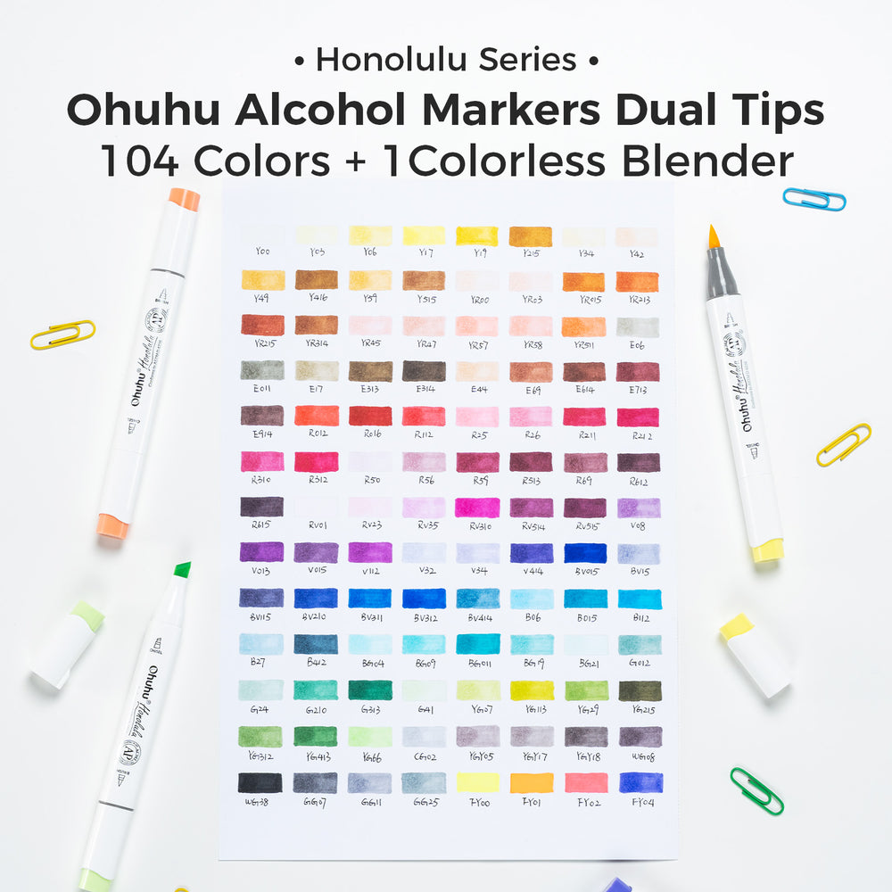 Ohuhu Honolulu Brush Markers - Large Set