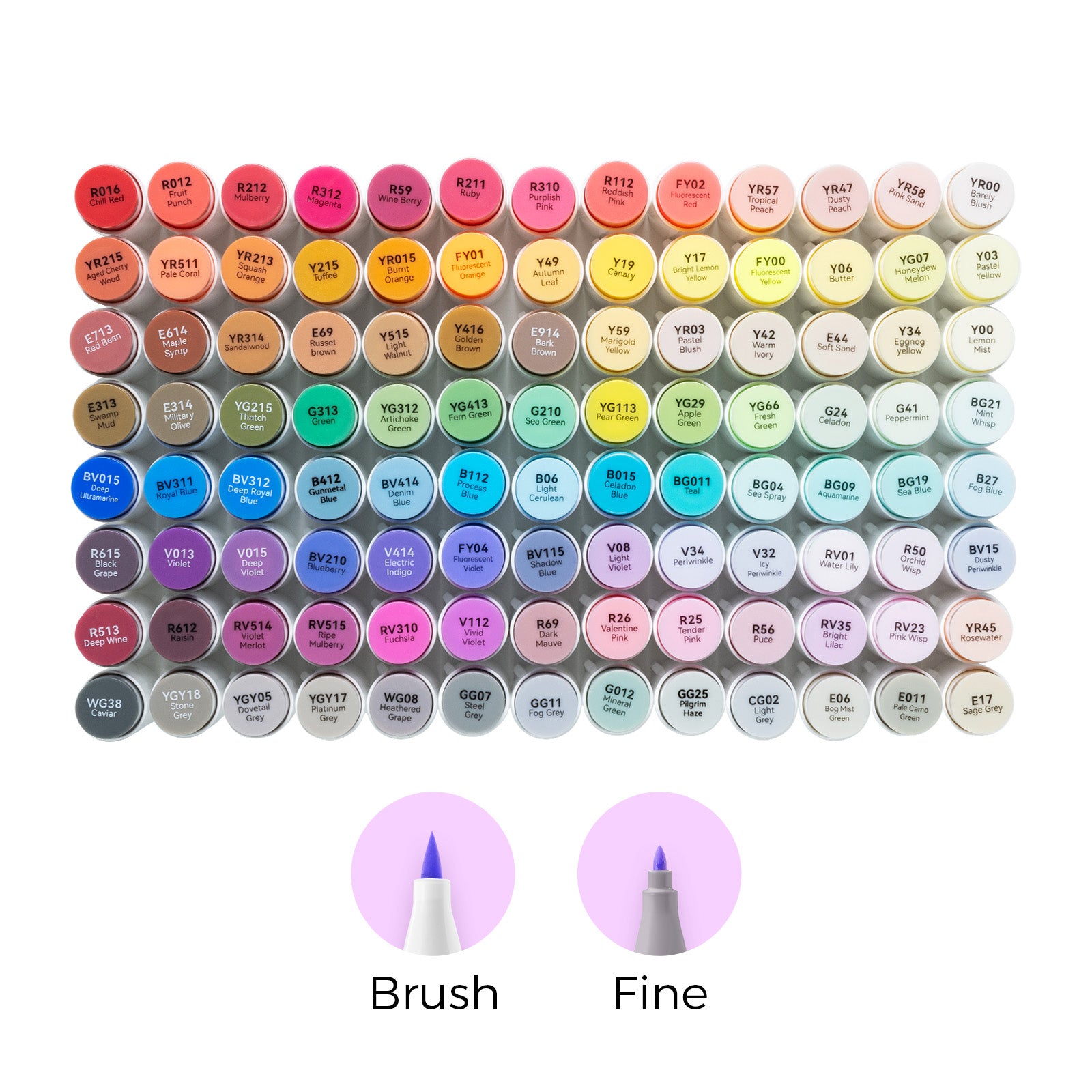 Honolulu 104 Colors Dual Tips Alcohol Art Markers