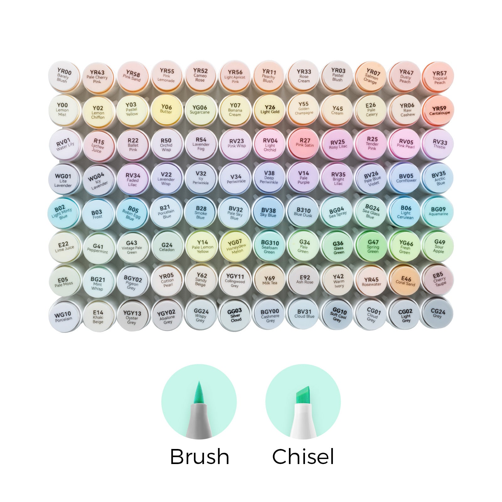 Honolulu 96 Pastel Colors Alcohol Art Markers Sweetness & Blossoming