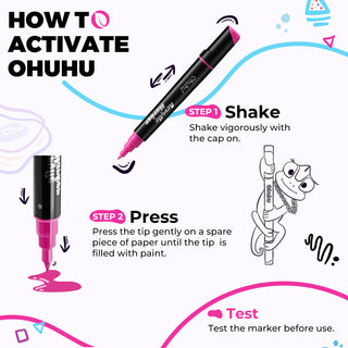 Ohuhu Dual Nib Waterproof Acrylic Pen 30 / 60 / 90 Colors