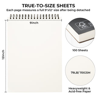 Ohuhu Tear Resistant Bamboo Fiber Drawing Sketchbook