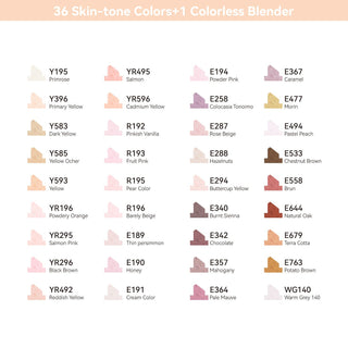 Ohuhu Oahu 36 Skin Tone Colors Dual Tips Alcohol Art Markers, Fine & Chisel