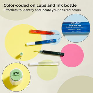 Ohuhu Marker Ink YG312 / G270 Refill for Alcohol marker