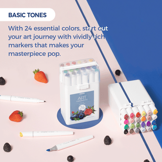 Ohuhu Kaala Four Tones Slim Broad and Fine Dual Tips Alcohol Art Markers